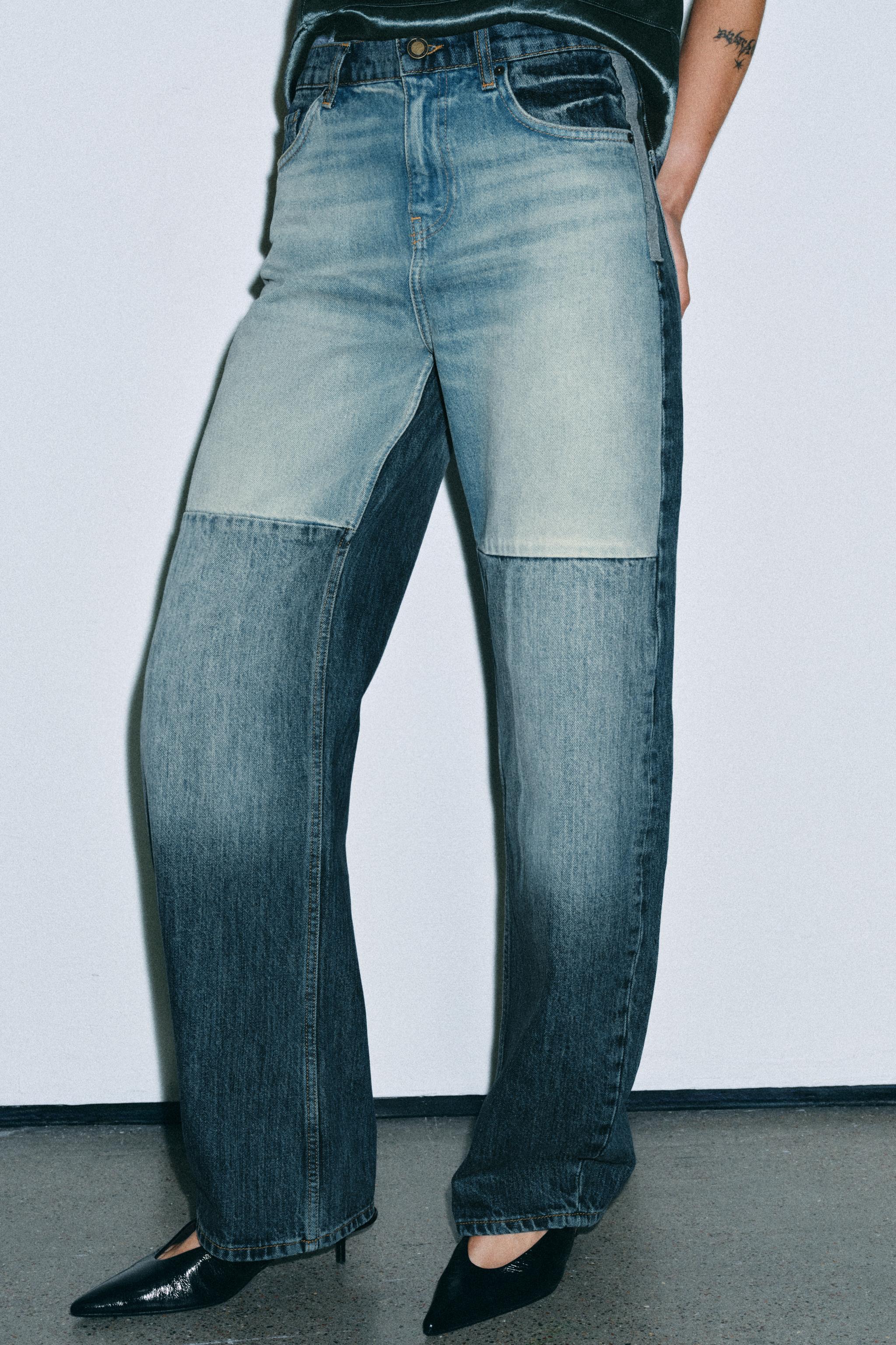 JEAN ZW COLLECTION CURVED TAILLE MOYENNE PATCHWORK