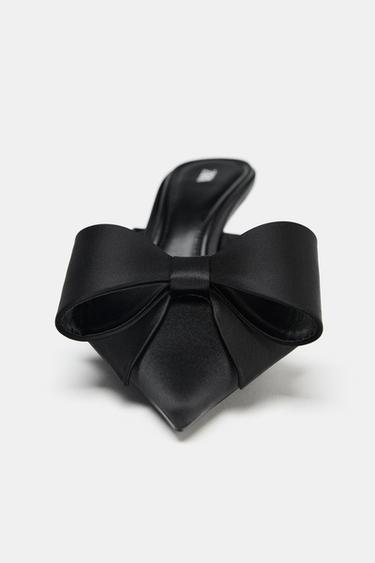 MULES À TALONS ET NŒUD - Noir de Zara - Image 2