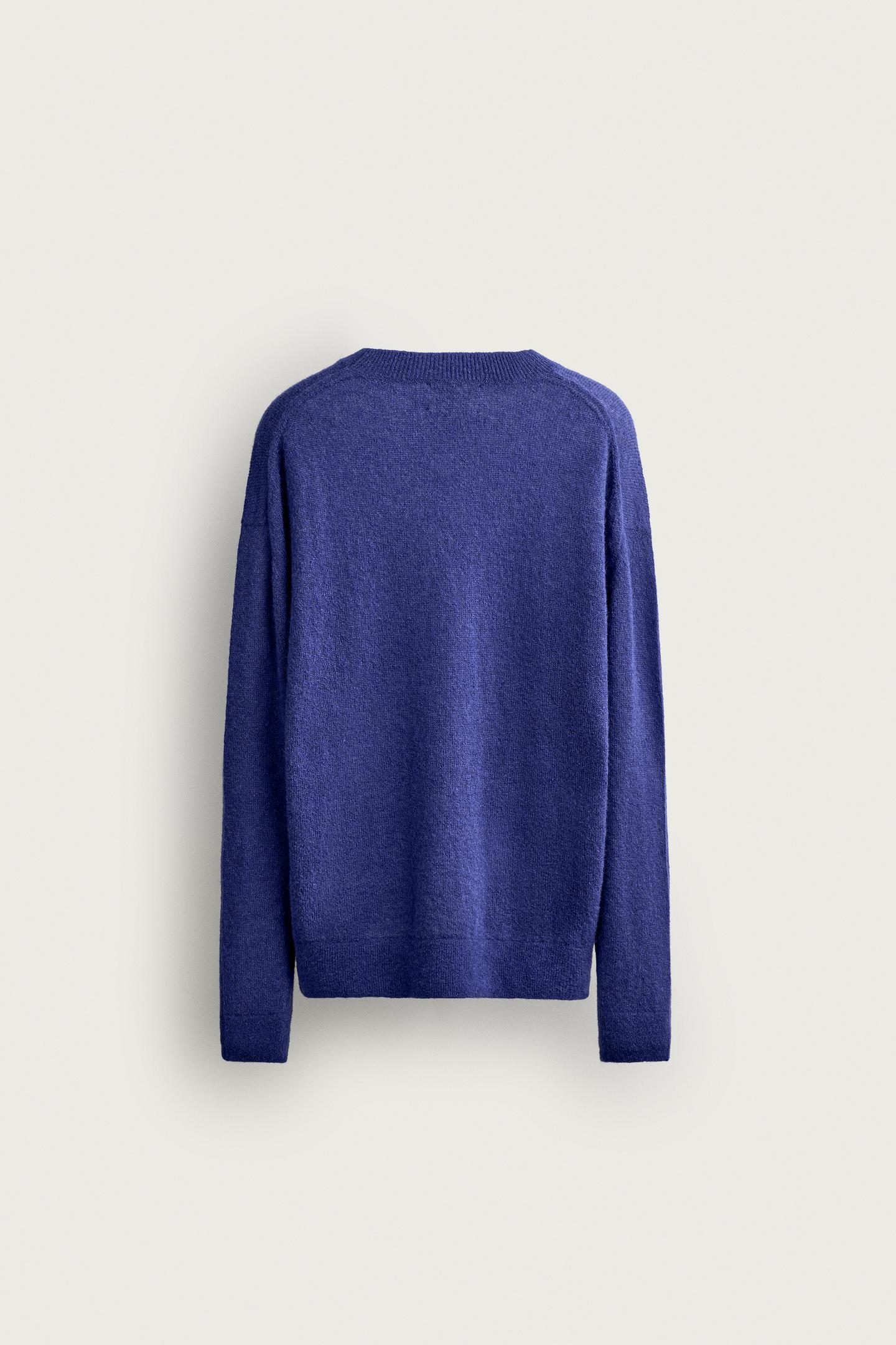 Мужской свитер Zara Alpaca Blend Regular Fit, цвет: Голубоватый — фото 8