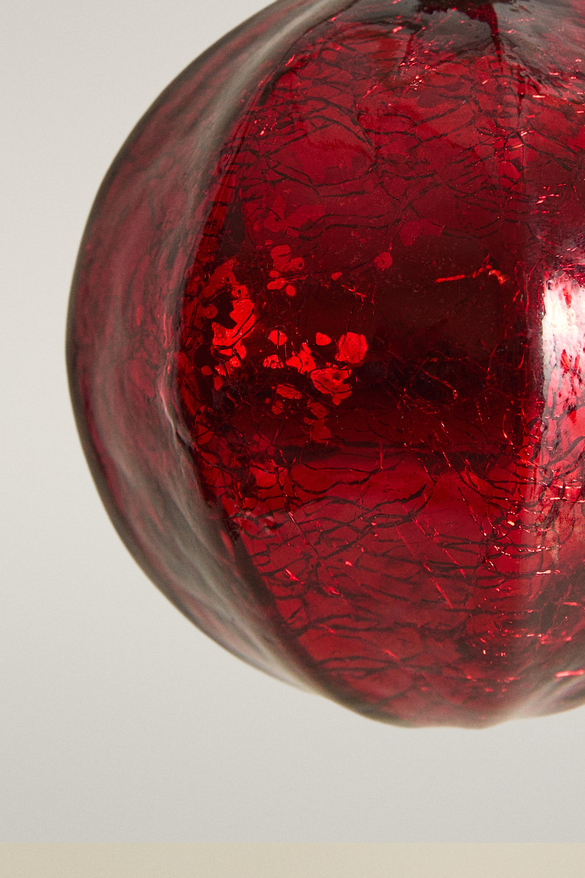 TEXTURED GLASS BAUBLE CHRISTMAS TREE ORNAMENT