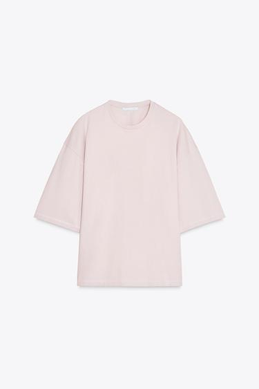 LOOSE FIT T-SHIRT - Pink / Lilac by Zara