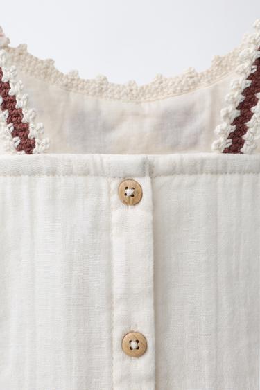 COMBINED KNIT CROCHET TOP - Terracotta by Zara - Image 3