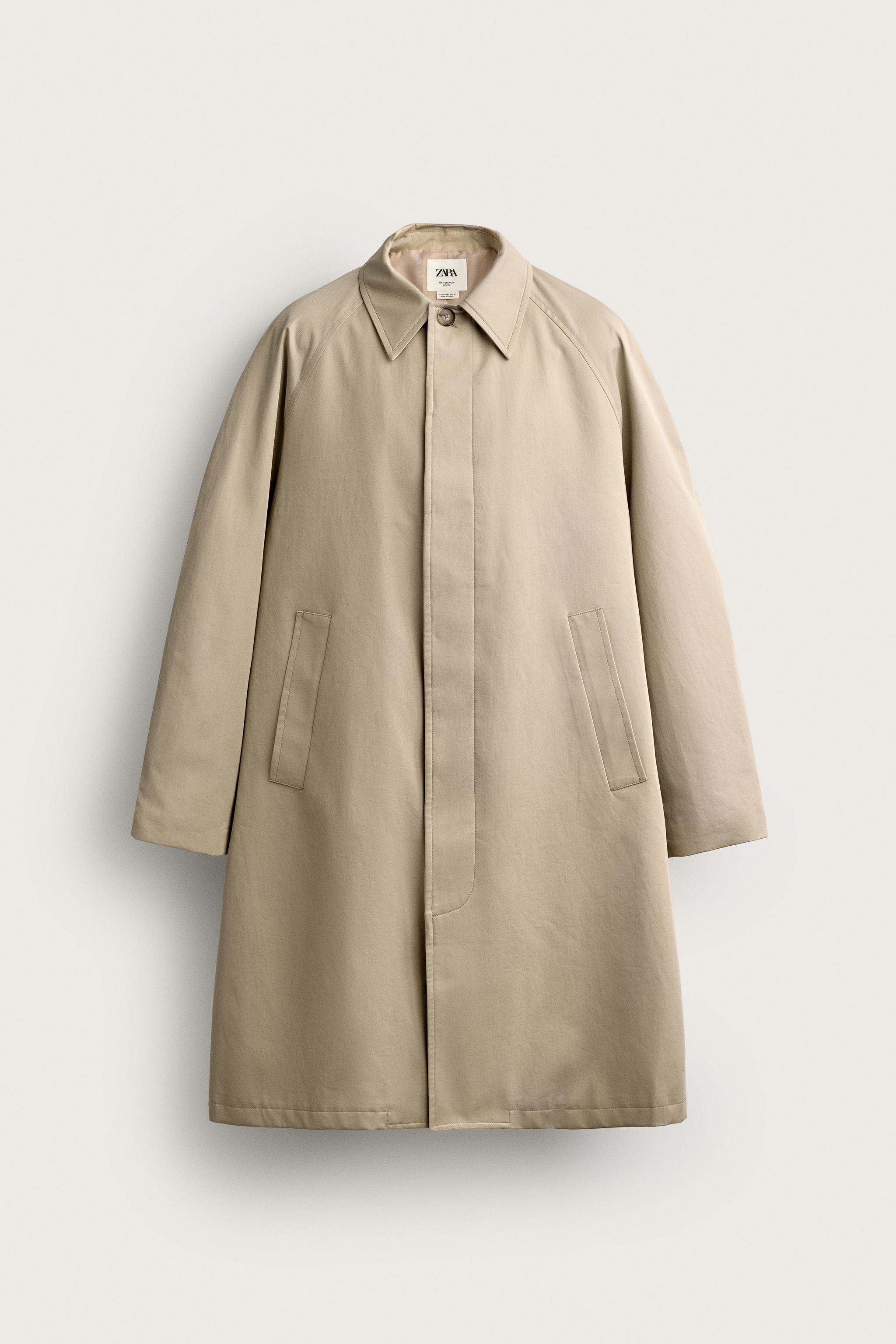 LONG RELAXED FIT TRENCH COAT — Beige