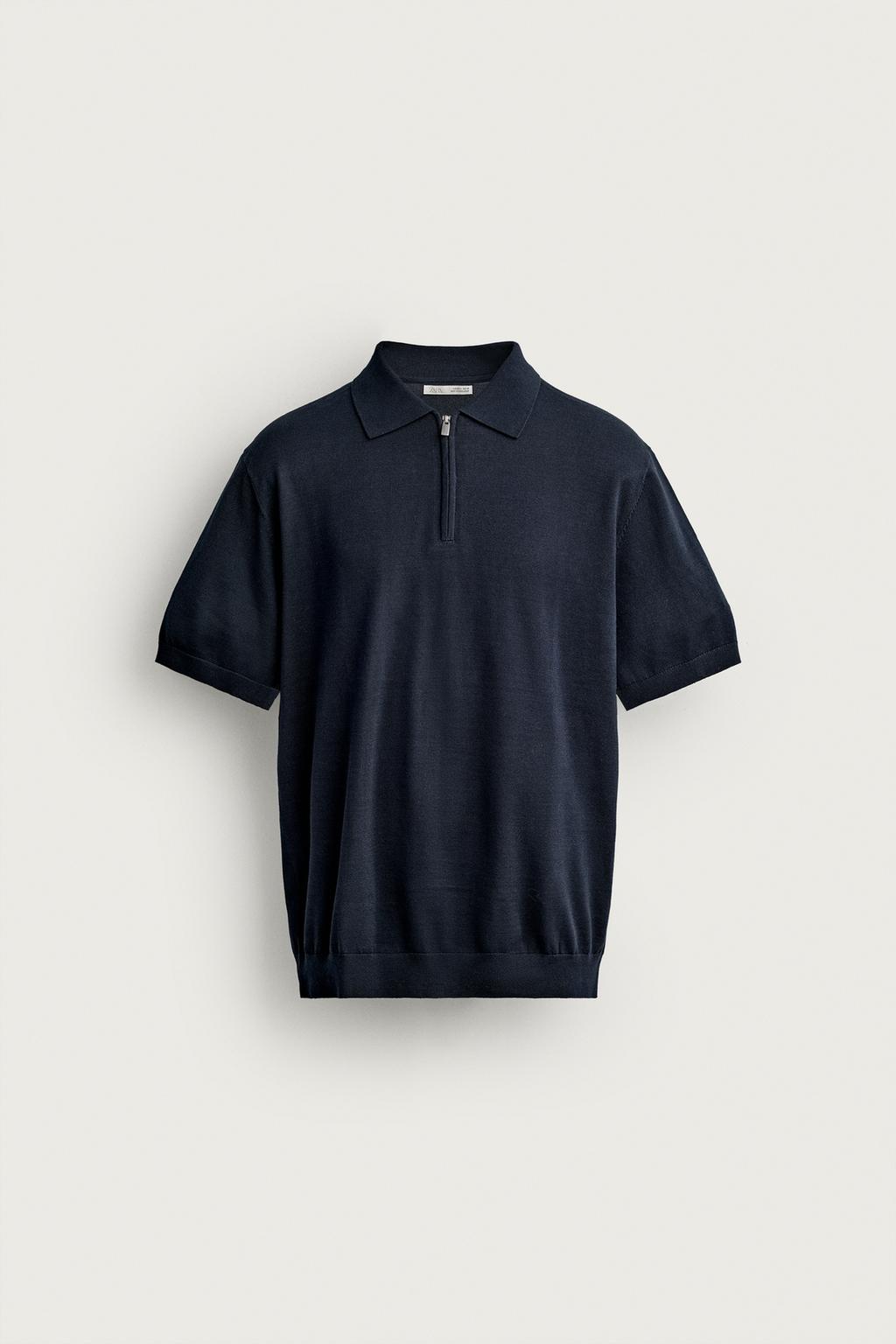 REGULAR FIT KNIT ZIP POLO SHIRT