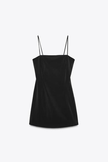 VESTIDO CORTO CREPE - Negro de Zara