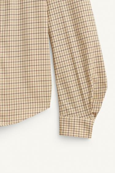 CHEMISE À CARREAUX AVEC NŒUD ÉDITION LIMITÉE - Beige clair de Zara - Image 8