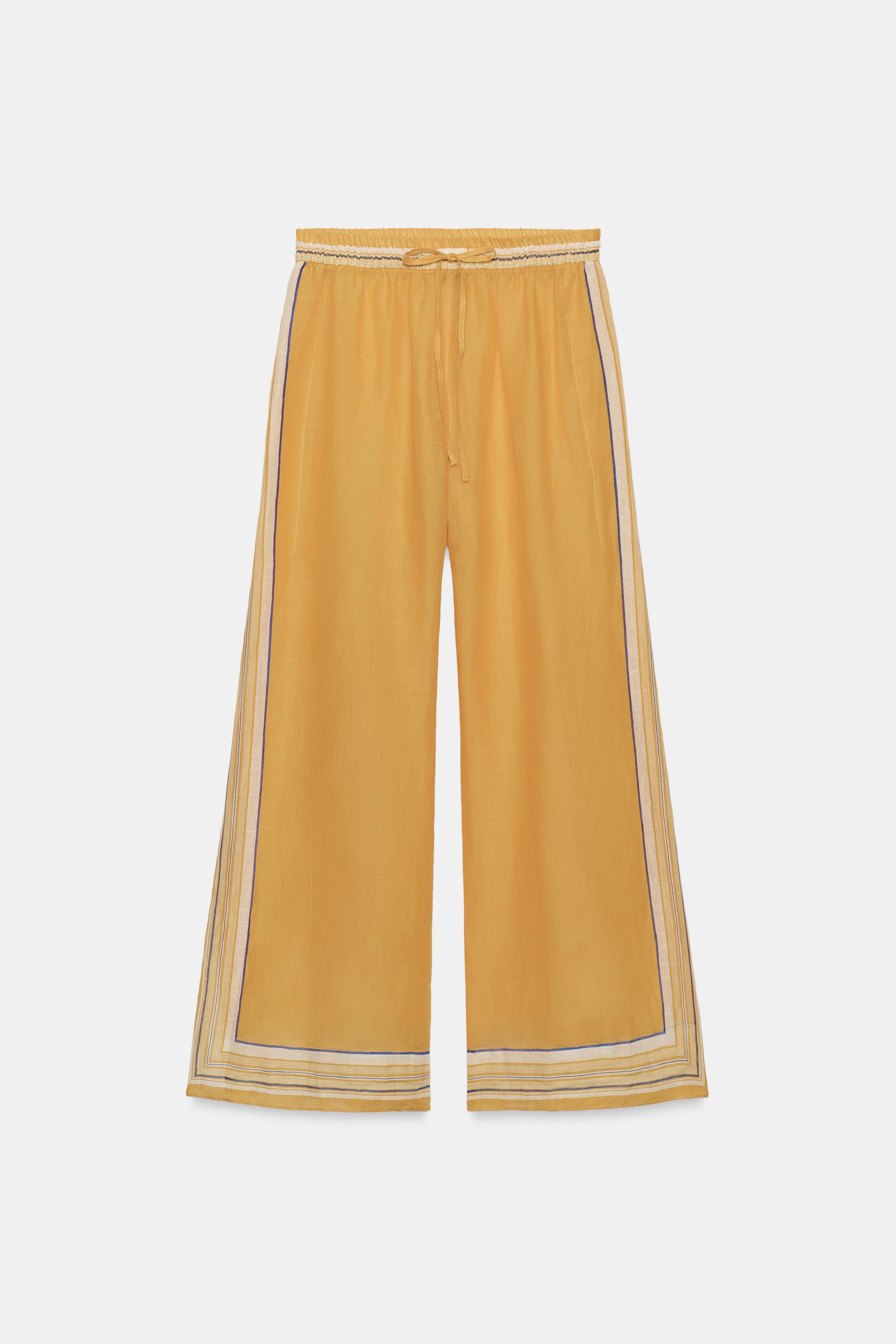 100% RAMIE STRIPED PANTS ZW COLLECTION