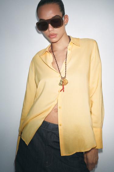 ZW COLLECTION BASIC FLOWING SHIRT - Yellow by Zara - Image 1