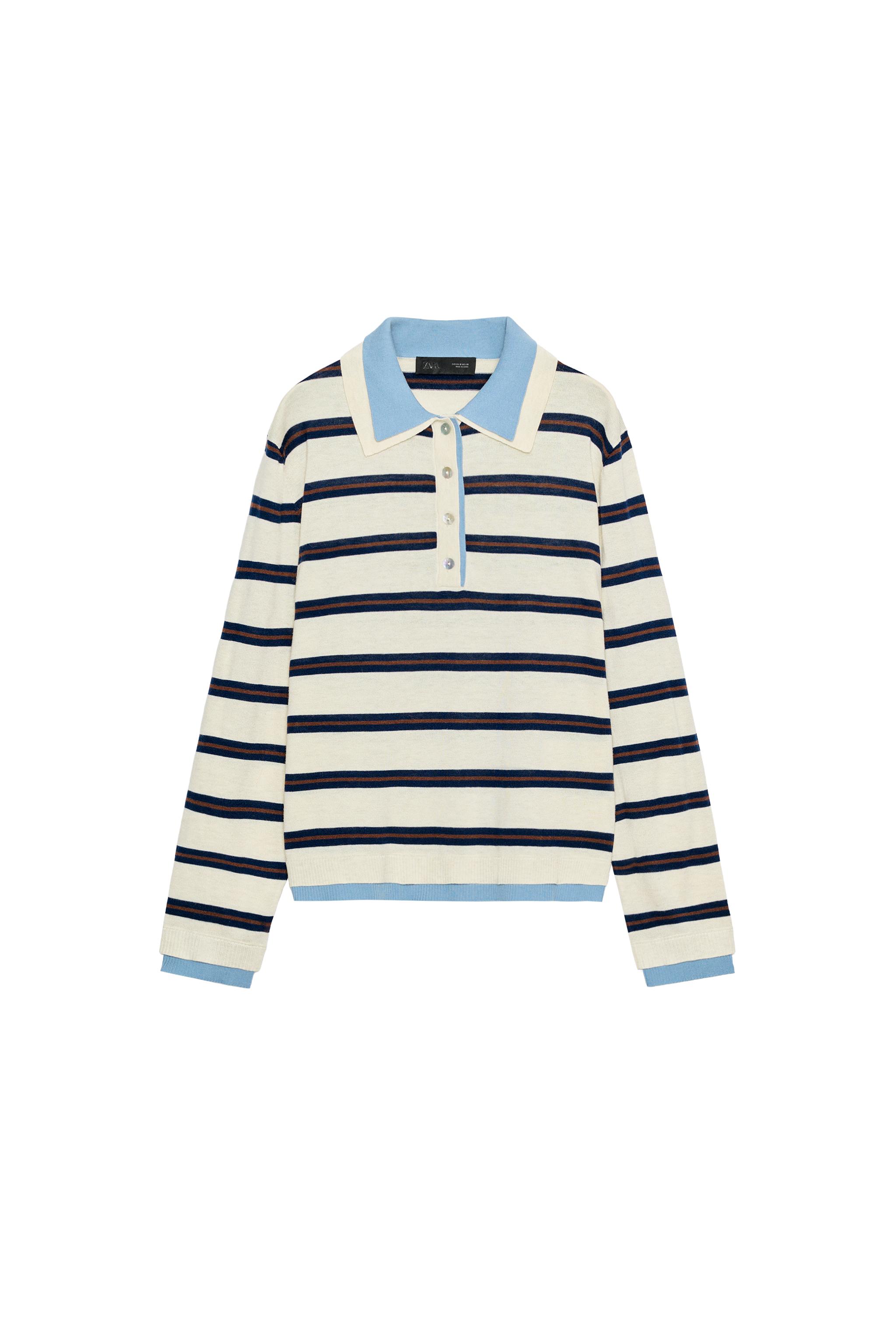 STRIPED CONTRAST KNIT POLO