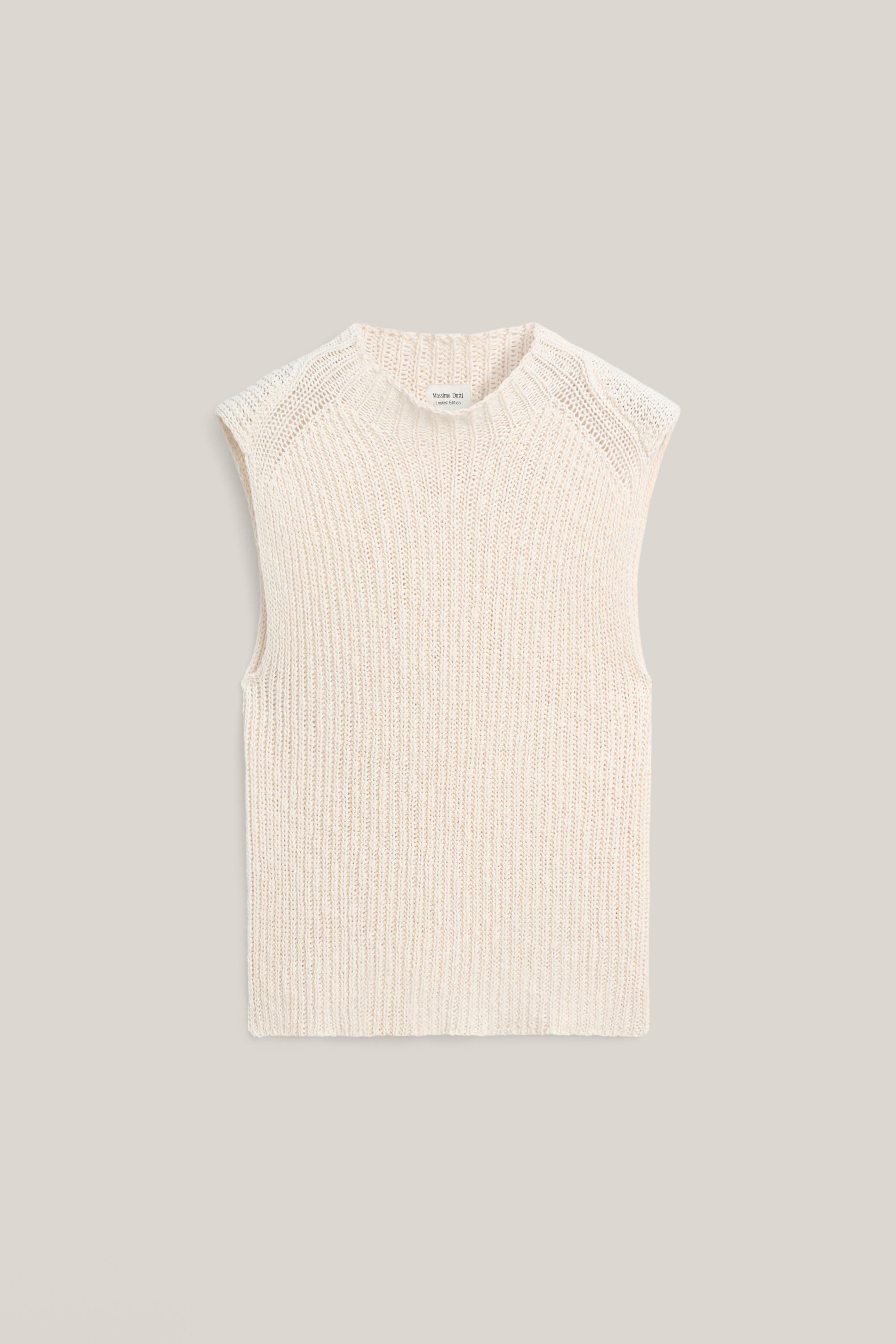Top ajouré col montant en lin - LIMITED EDITION