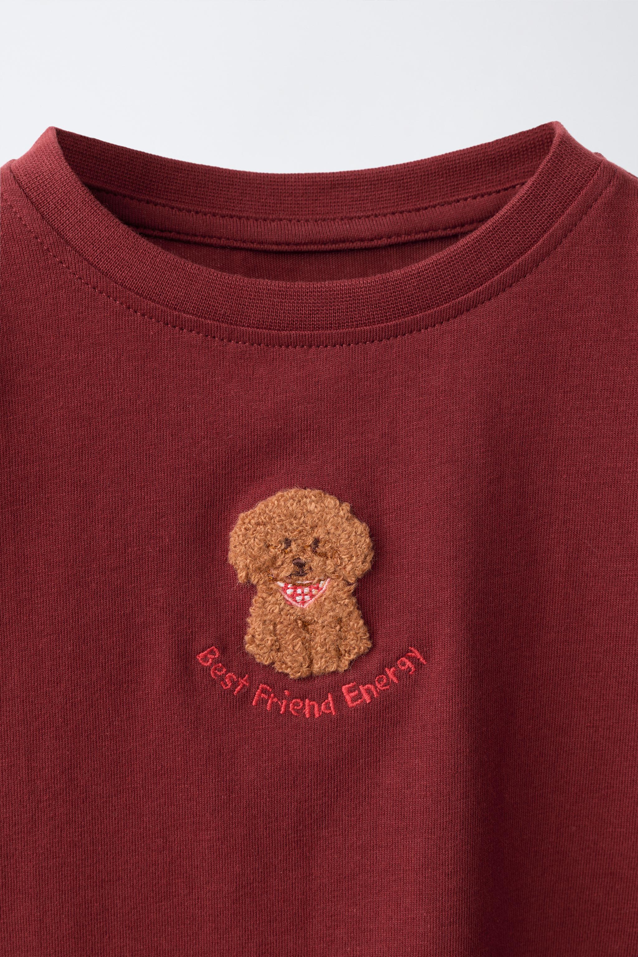 T-SHIRT BRODÉ VELOURS BOUCLÉ