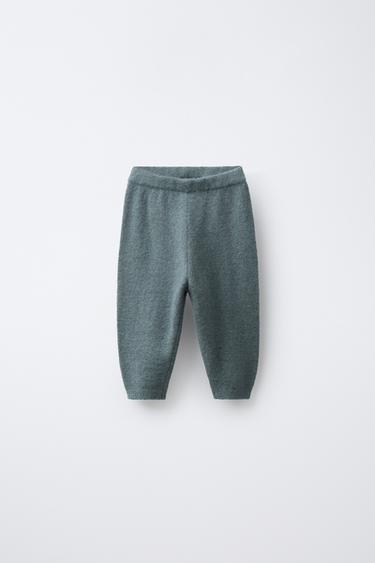 PANTALLONA JOGGER TË TRIKOTUARA - Gri / Bojëqielle nga Zara