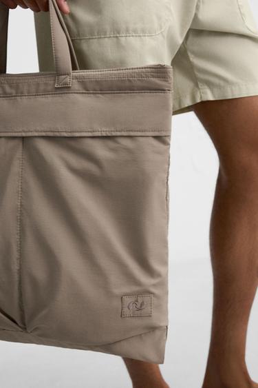 SAC SHOPPER EN NYLON - Blanc ivoire de Zara - Image 1