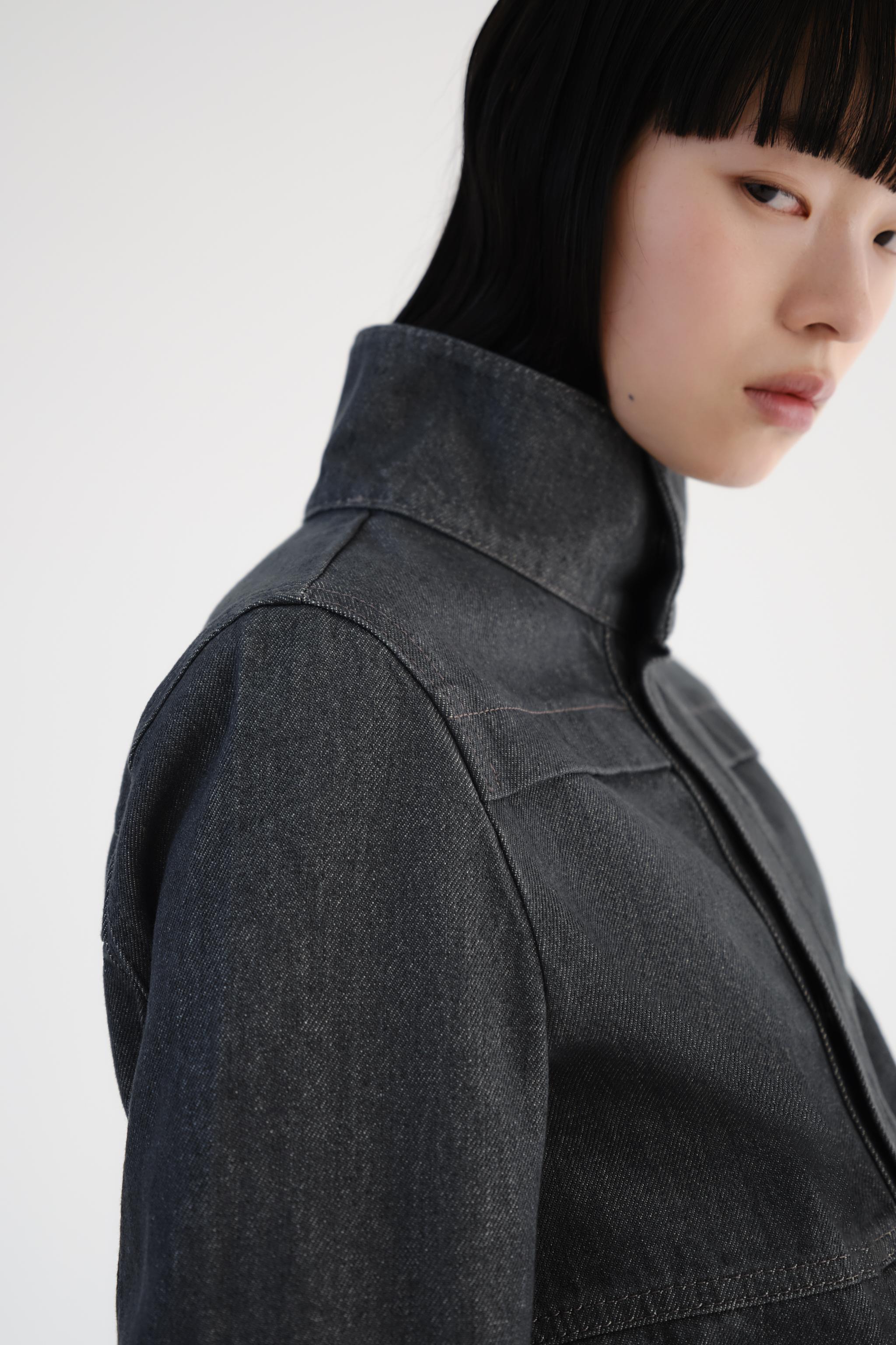 はな♥️ZARA ザラ ZWコレクション 2024秋冬 デニムジャケット ZWコレクション デニムジャケット - チャコールグレー | ZARA