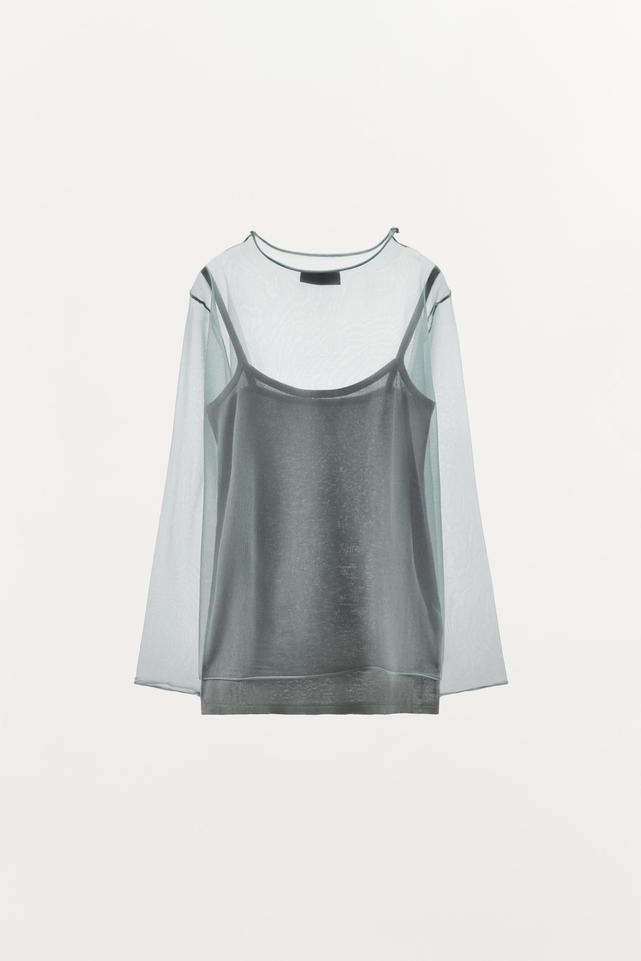 SEMI-SHEER KNIT TOP