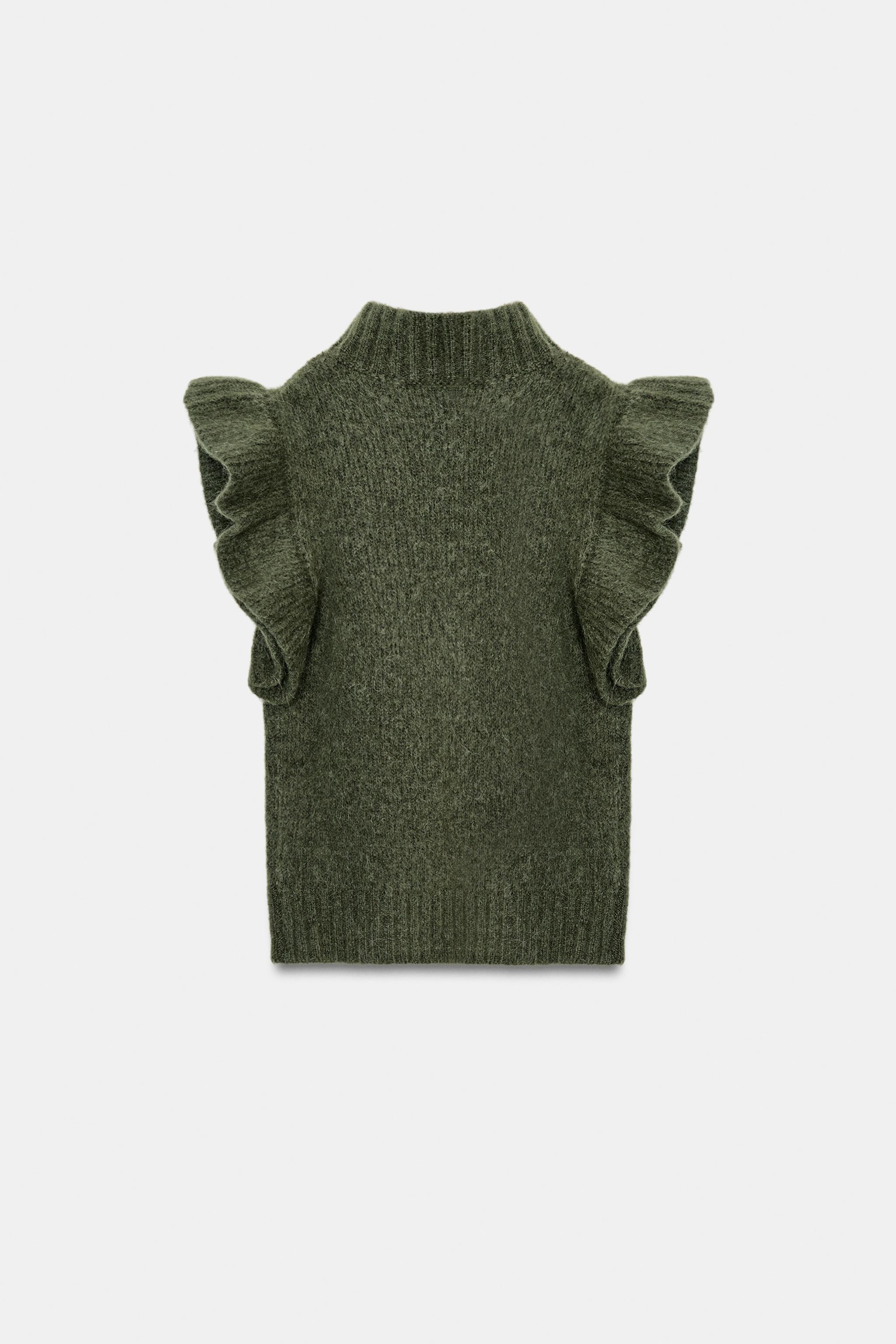 WOOL VEST WITH RUFFLES