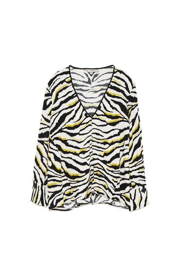OVERSIZED ZEBRA PRINT BLOUSE