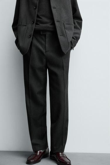 PANTALON 100% LAINE - Gris anthracite de Zara - Image 4