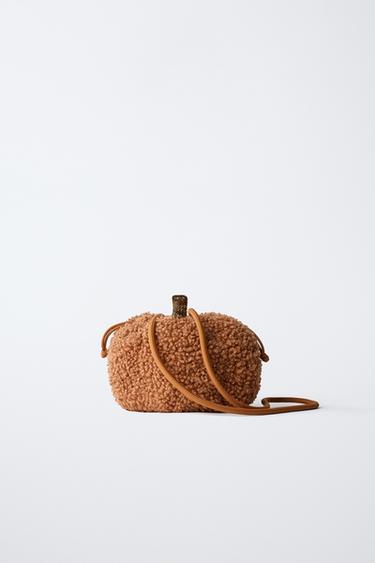 FAUX SHEARLING PUMPKIN CROSSBODY BAG - Orange by Zara - Image 4