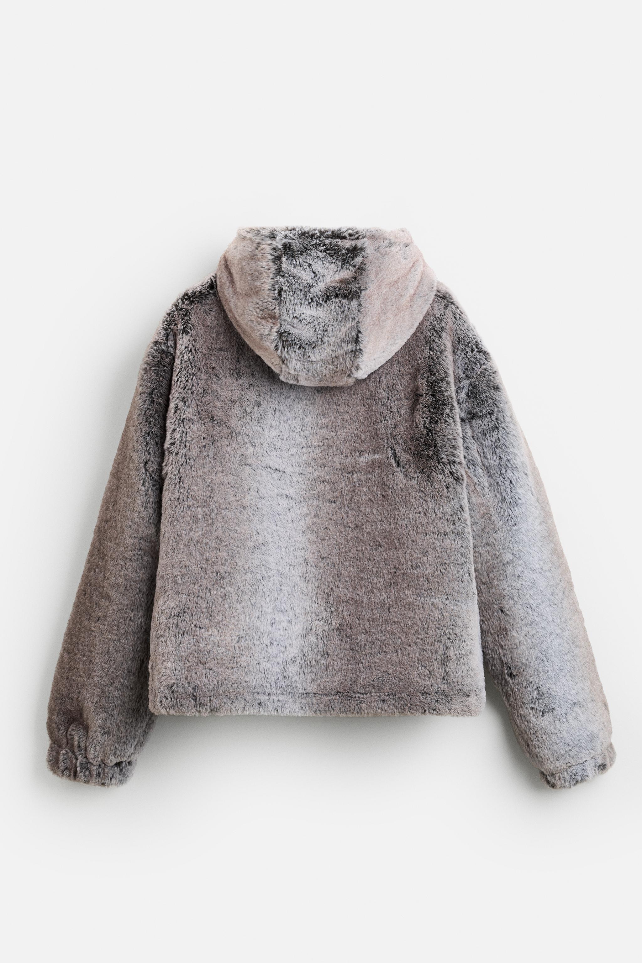 新品　2023aw ZARA フェイクファー　クロップド　ジャケット　コート　M