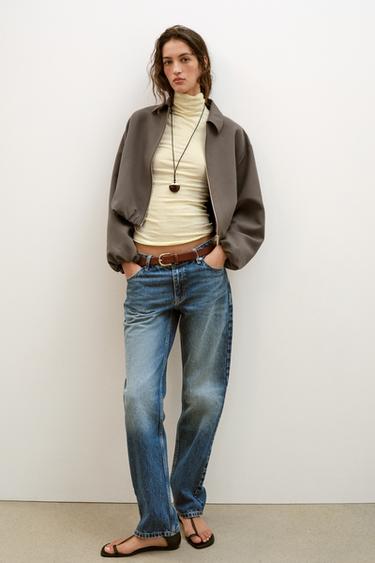 КУРТКА-БАЛЛОН НА МОЛНИИ — СВЕТЛЫЙ ХАКИ от Zara