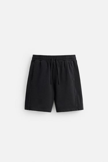PANTALLONA TË SHKURTRA JOGGER RELAXED FIT - Gri e errët nga Zara