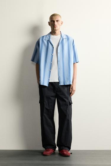 GESTREEPT OVERHEMD IN RELAXED FIT - gestreept van Zara