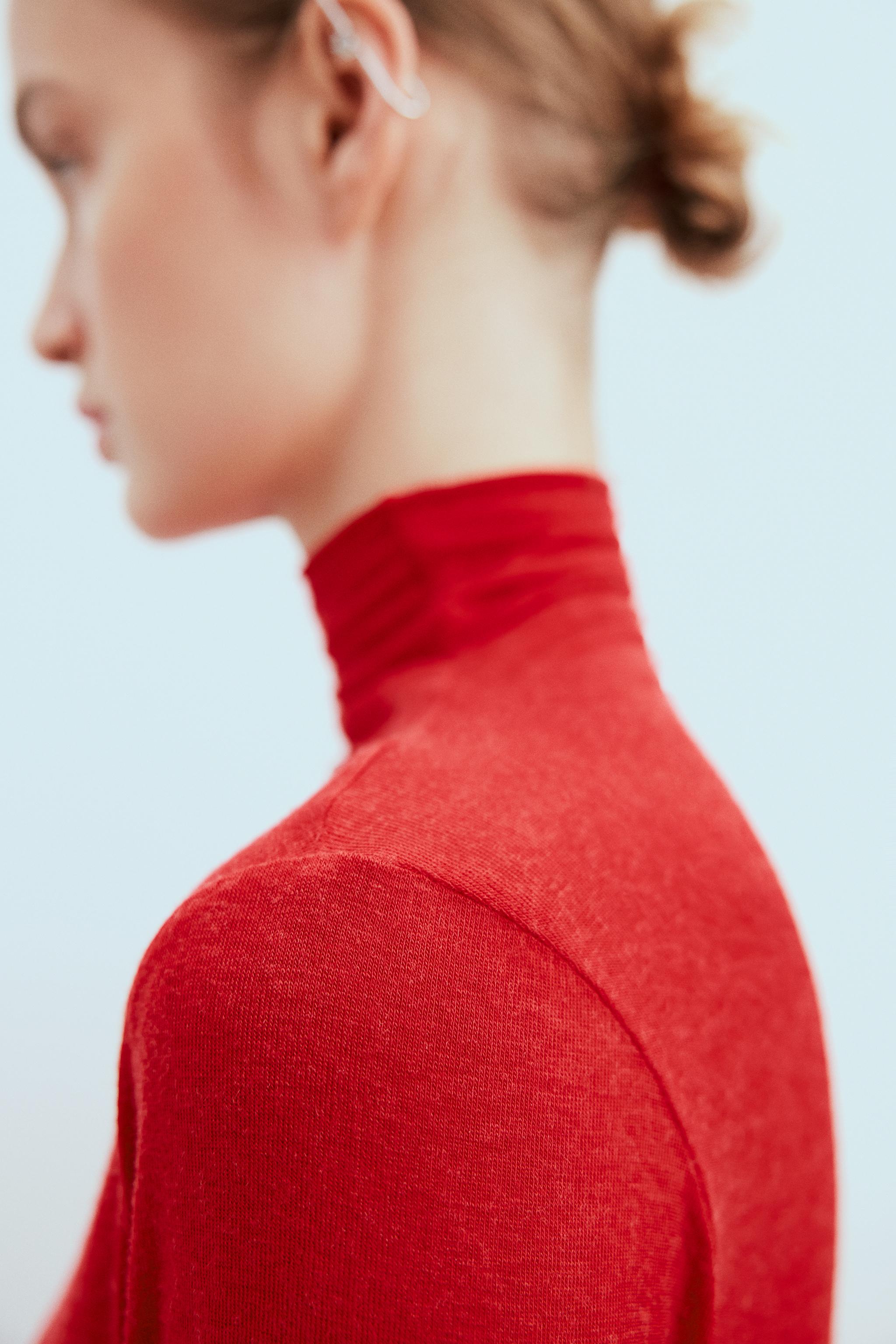 Zara sale red turtleneck