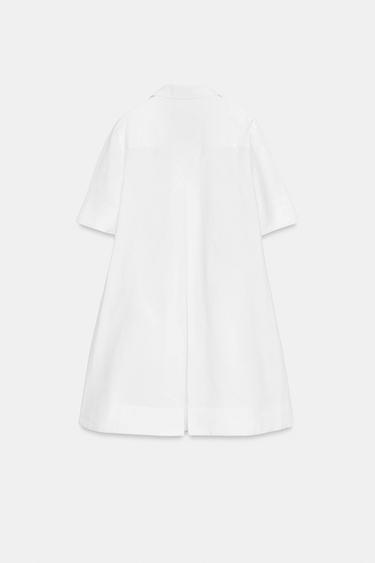 ZW COLLECTION SHORT SLEEVE SHIRT DRESS - White by Zara - Image 4
