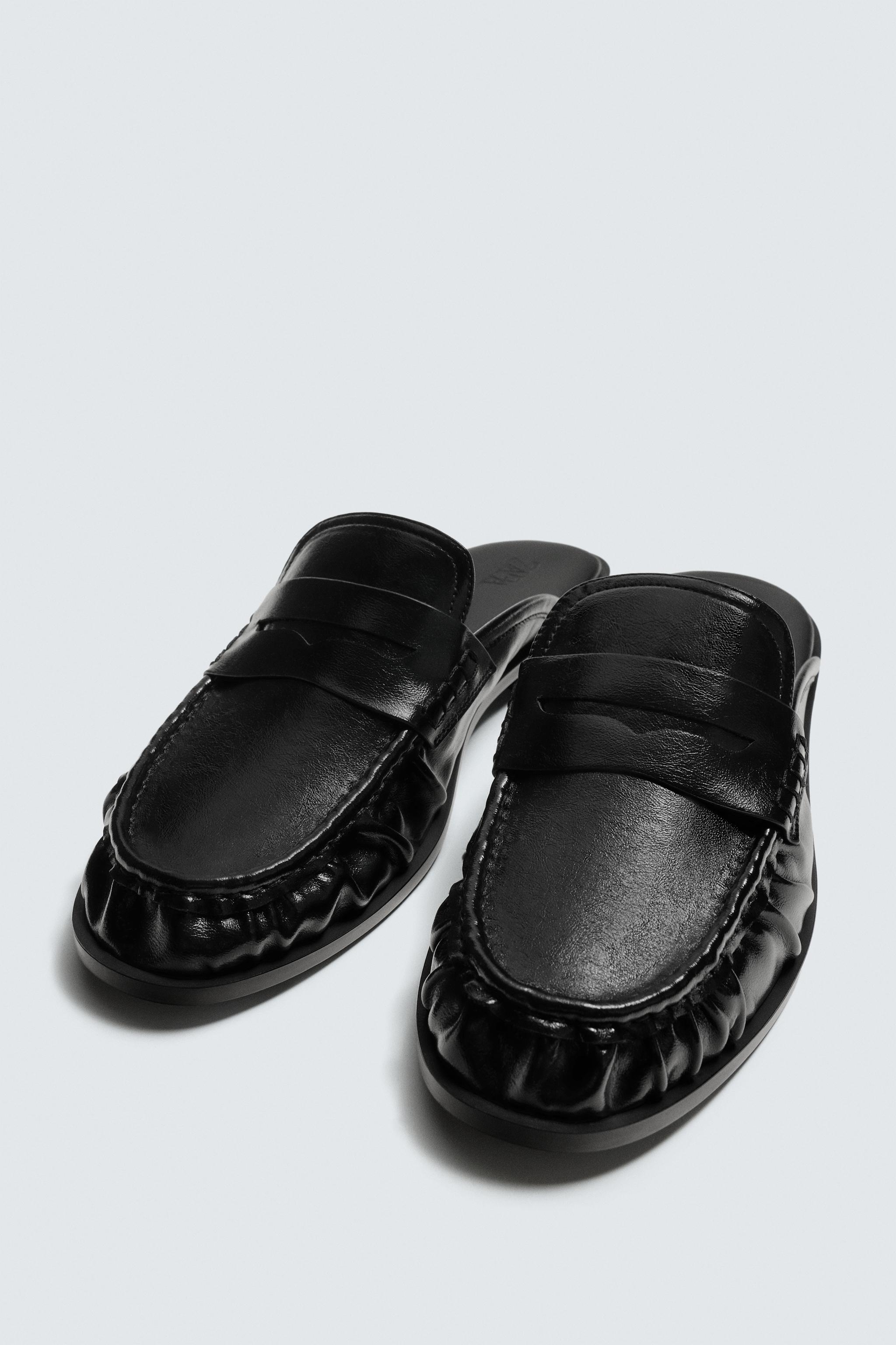 ギャザーミュールローファー - ブラック | ZARA Japan / 日本
