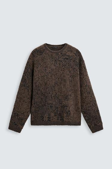 JACQUARD PIXELATED JUMPER - Brown by Zara