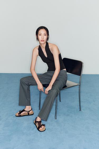 PINSTRIPE TROUSER SKIRT - Blue / Grey by Zara