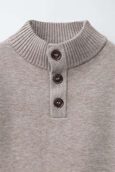 BUTTONED KNIT SWEATER - Beige by Zara - Image 2