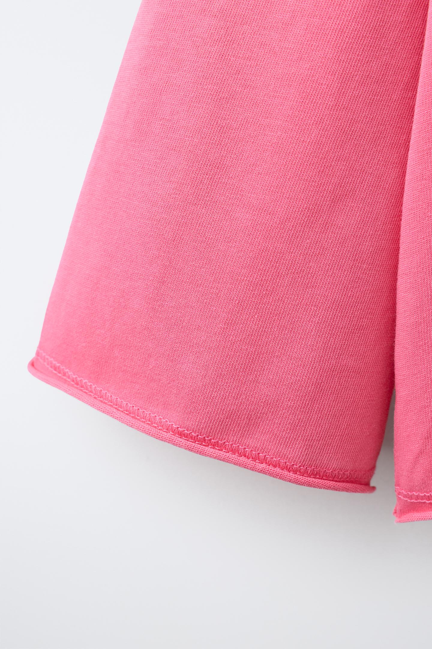 Детская футболка Zara Fruit OF the Loom™ Garment-Dyed Cropped Printed, цвет: Светлый фуксия — фото 4