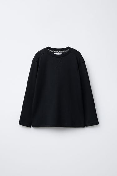 6-14 ANS/ PYJAMA COMBINÉ EN MOLLETON ET CARREAUX VICHY - Noir / Écru de Zara - Image 1