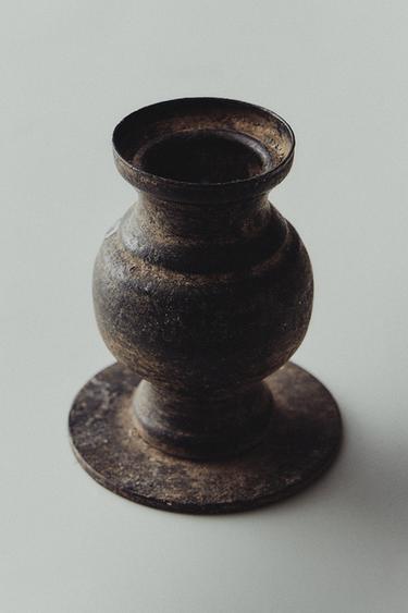 PORTA-VELAS DE FERRO ALTO - Preto da Zara