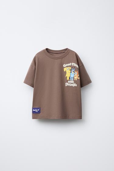 CAMISETA ESTAMPADO FLOCK BLUEY © LUDO STUDIO - Marrón de Zara