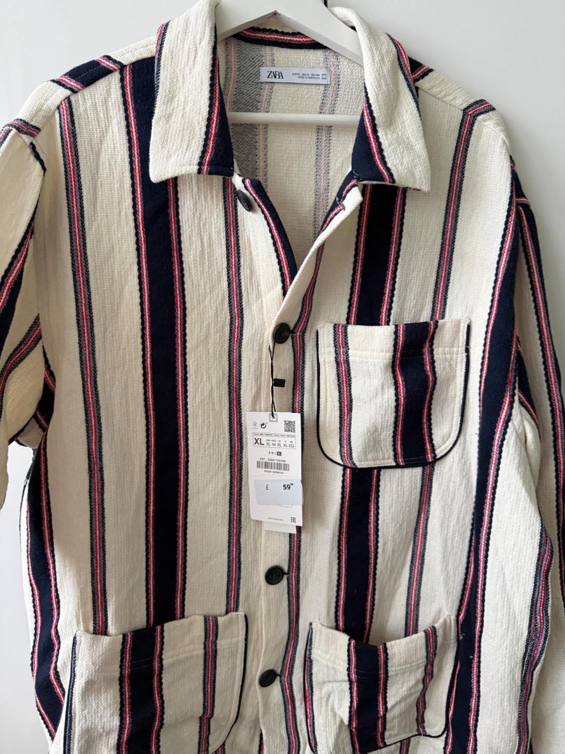 STRIPED TEXTURED OVERSHIRT - Image 2