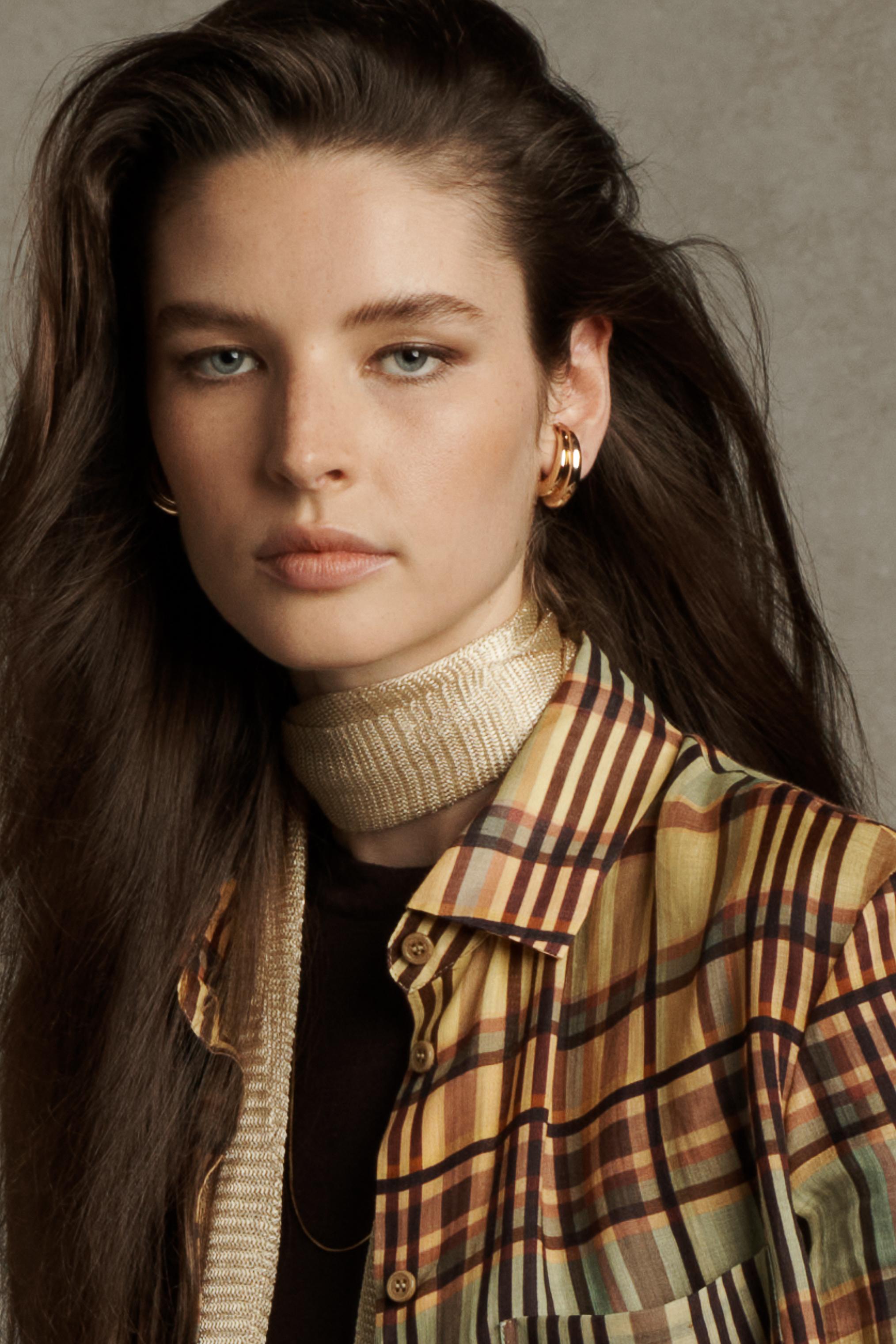 ザラ 長袖シャツ チェック柄 トップス レディース USA Mサイズ モスグリーン×ベージュ系 ZARA ZARA - ザラ 長袖シャツ チェック柄 トップス レディース USA M