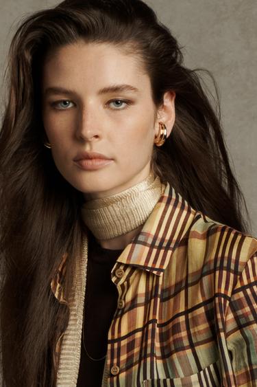 ZW COLLECTION RAMIE CHECK SHIRT - Yellow by Zara - Image 1