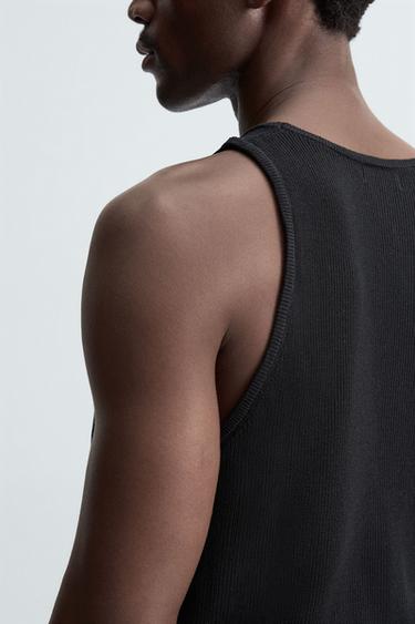 KNIT TANK TOP - Black de Zara - Image 4