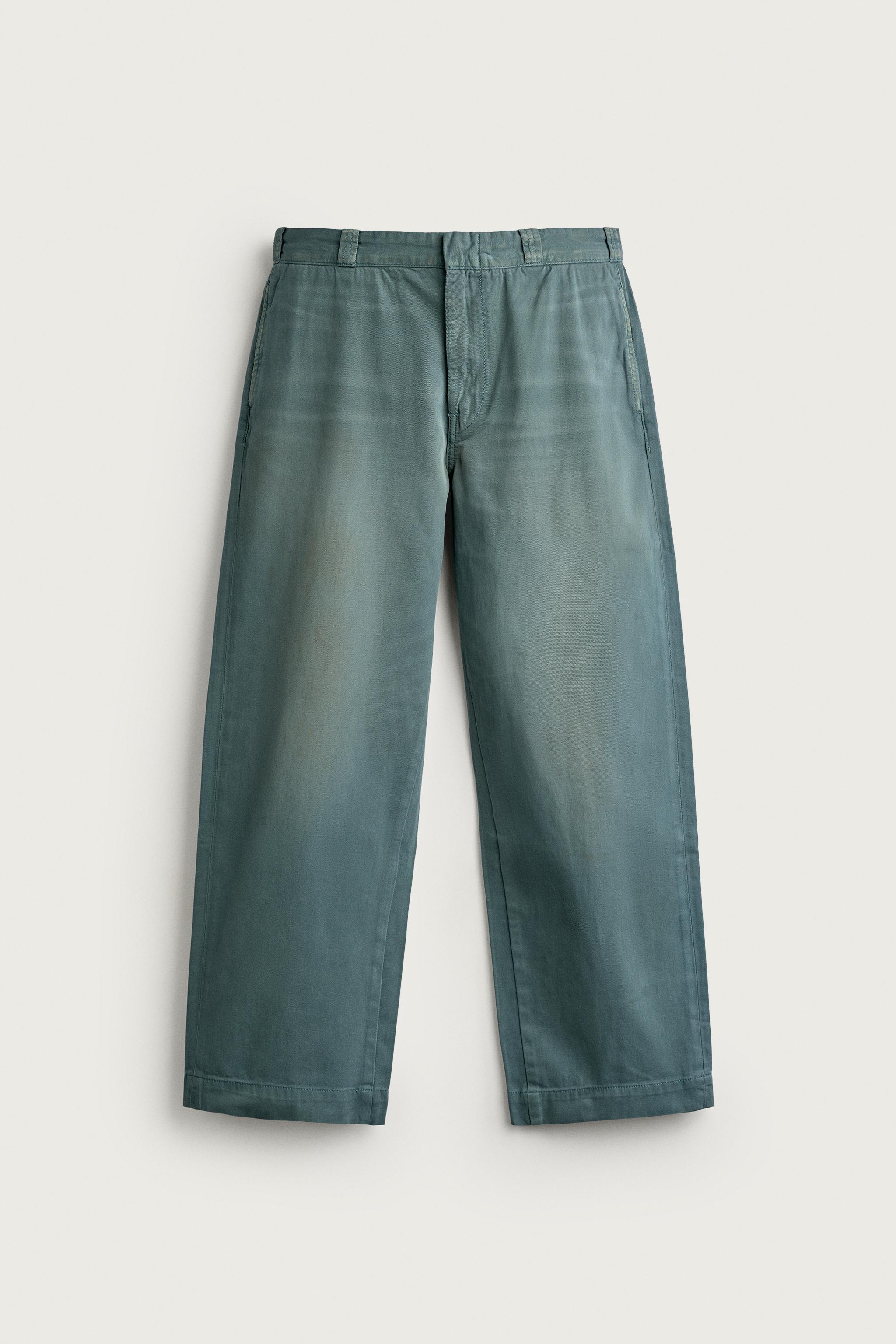 DENIM CHINO PANTS — Green
