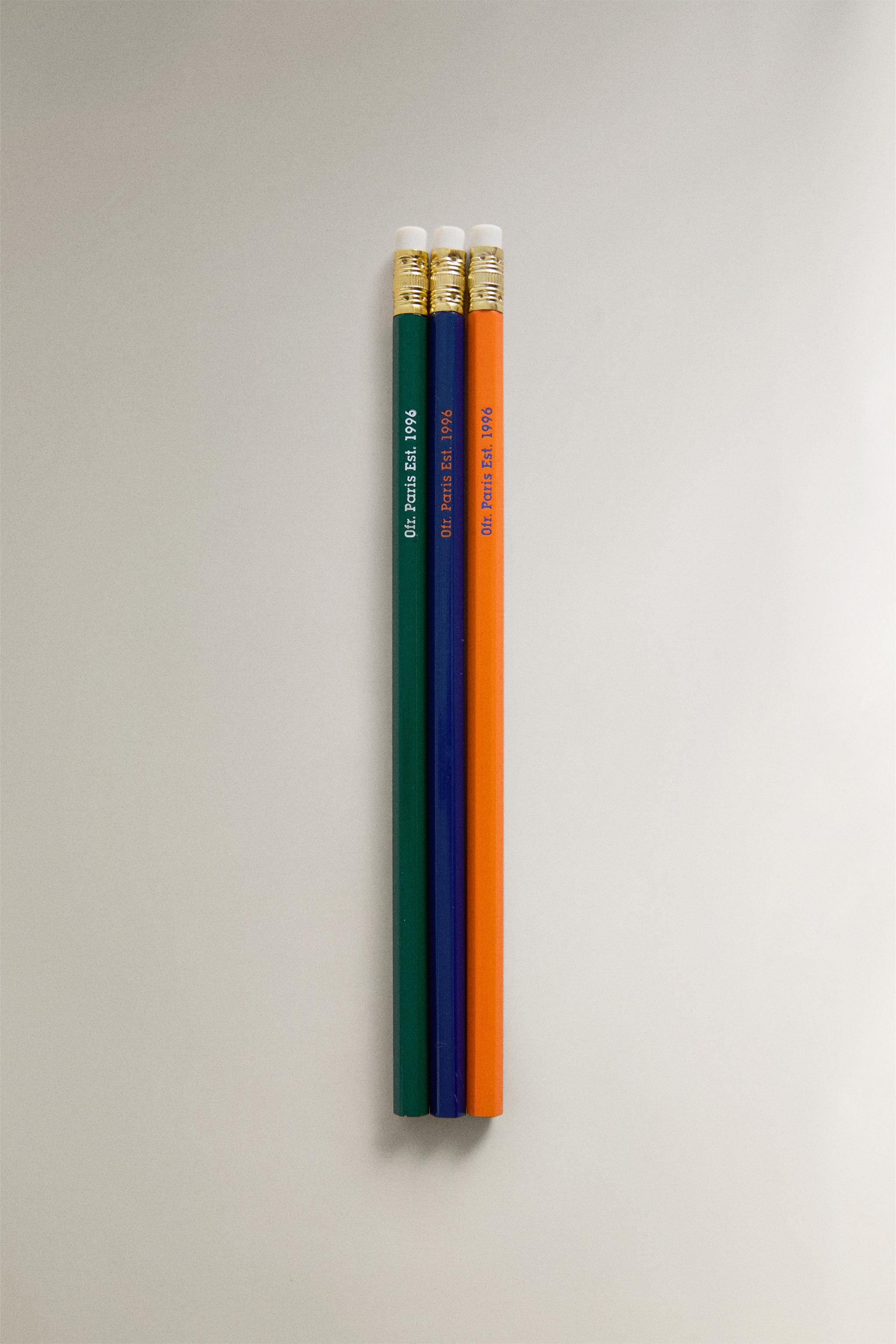 WOODEN PENCIL SET (PACK OF 3) | 0FR. PARIS