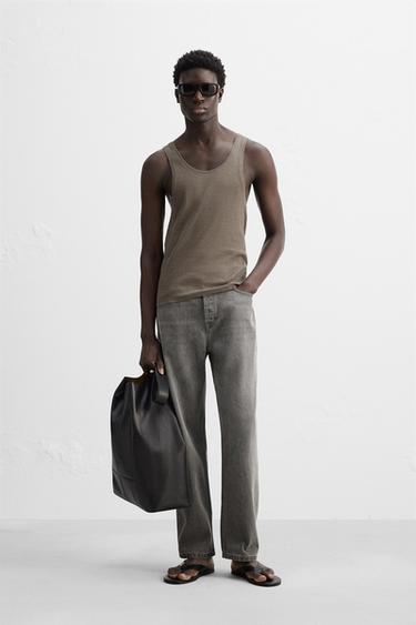 COTTON - HEMP RIBBED TANK TOP - Earth by Zara - Image 0