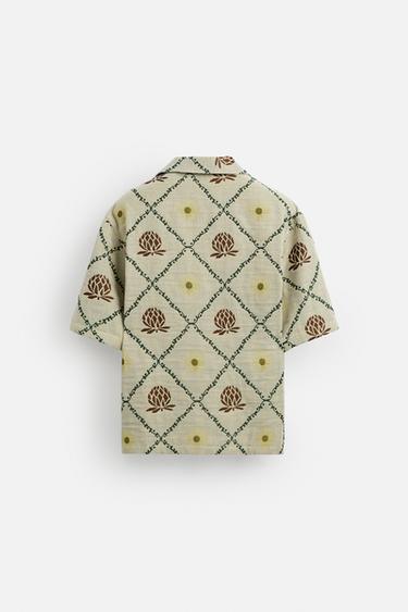 CHEMISE JACQUARD LOSANGES - Multicolore de Zara - Image 8