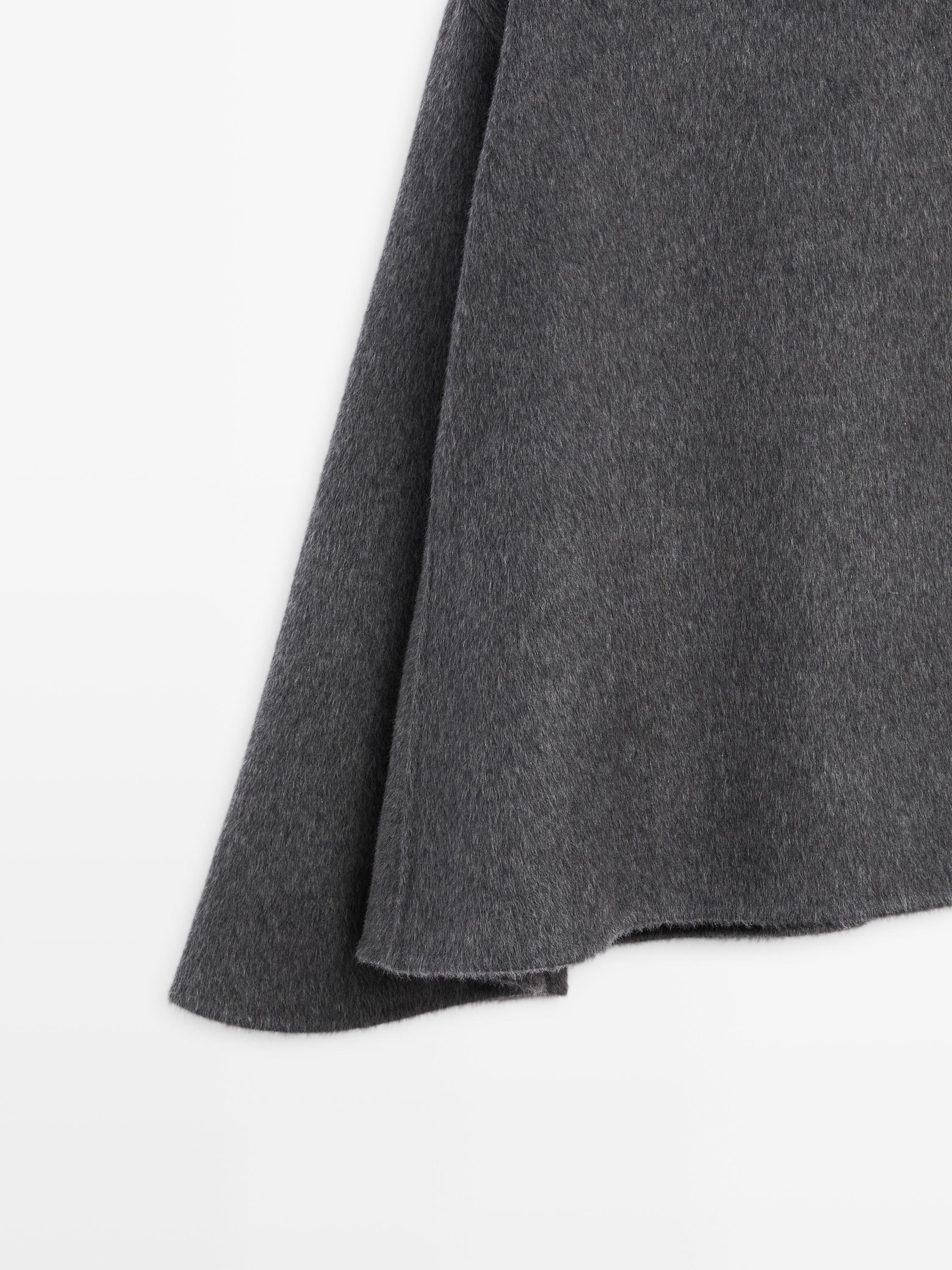 Cape à col chemise en laine mélangée