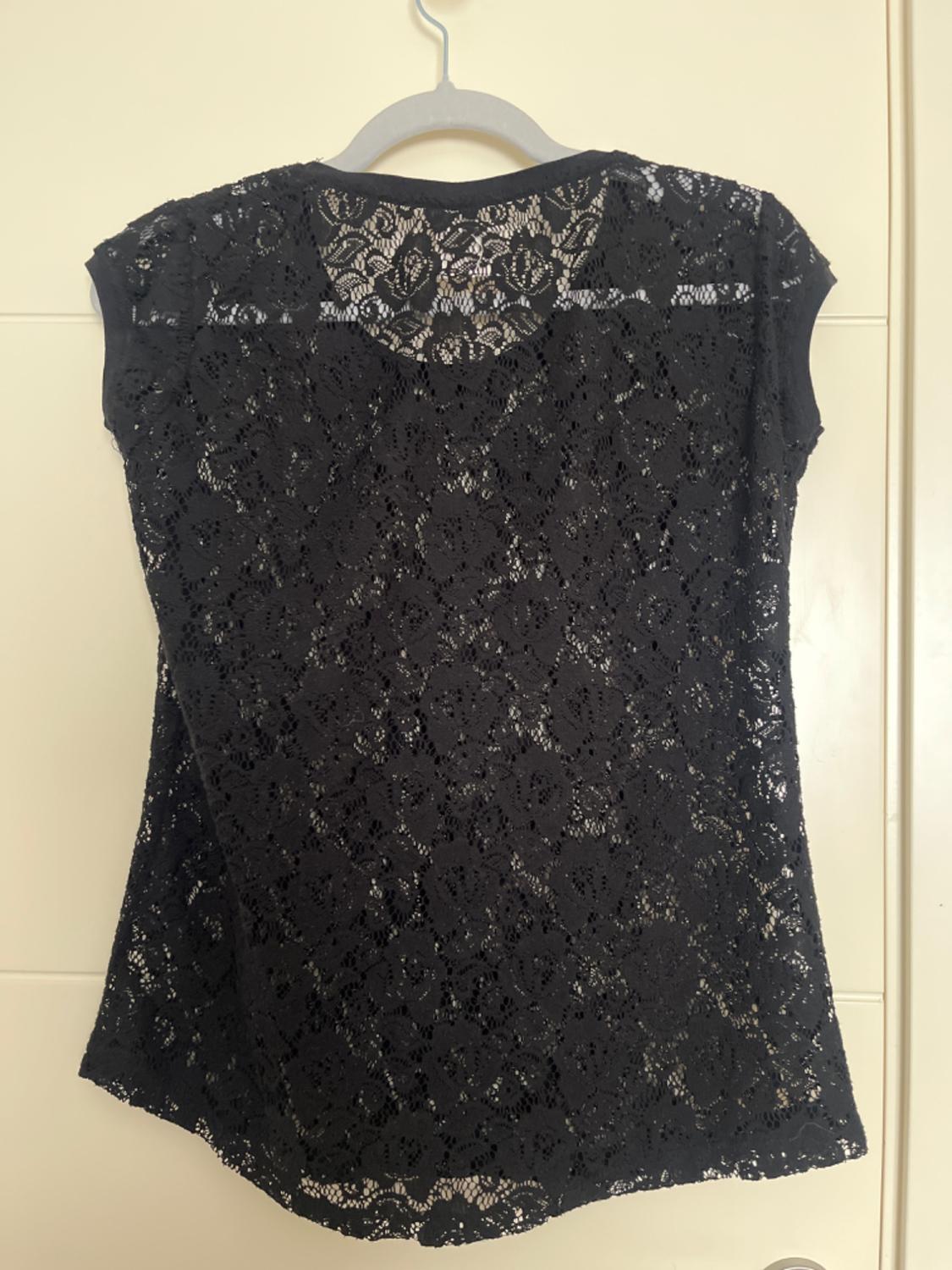 CAMISETA DE MANGA CORTA ENCAJE NEGRO - Image 5