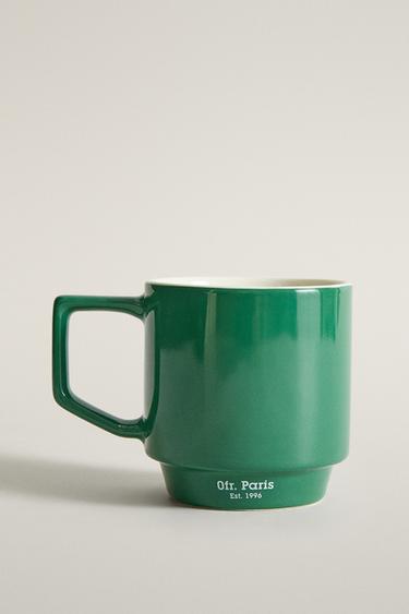 STONEWARE ESPRESSO MUG | 0FR. PARIS - Green by Zara