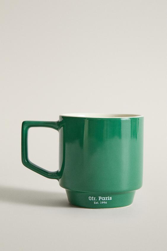 STONEWARE ESPRESSO MUG | 0FR. PARIS - Green by Zara - Image 0