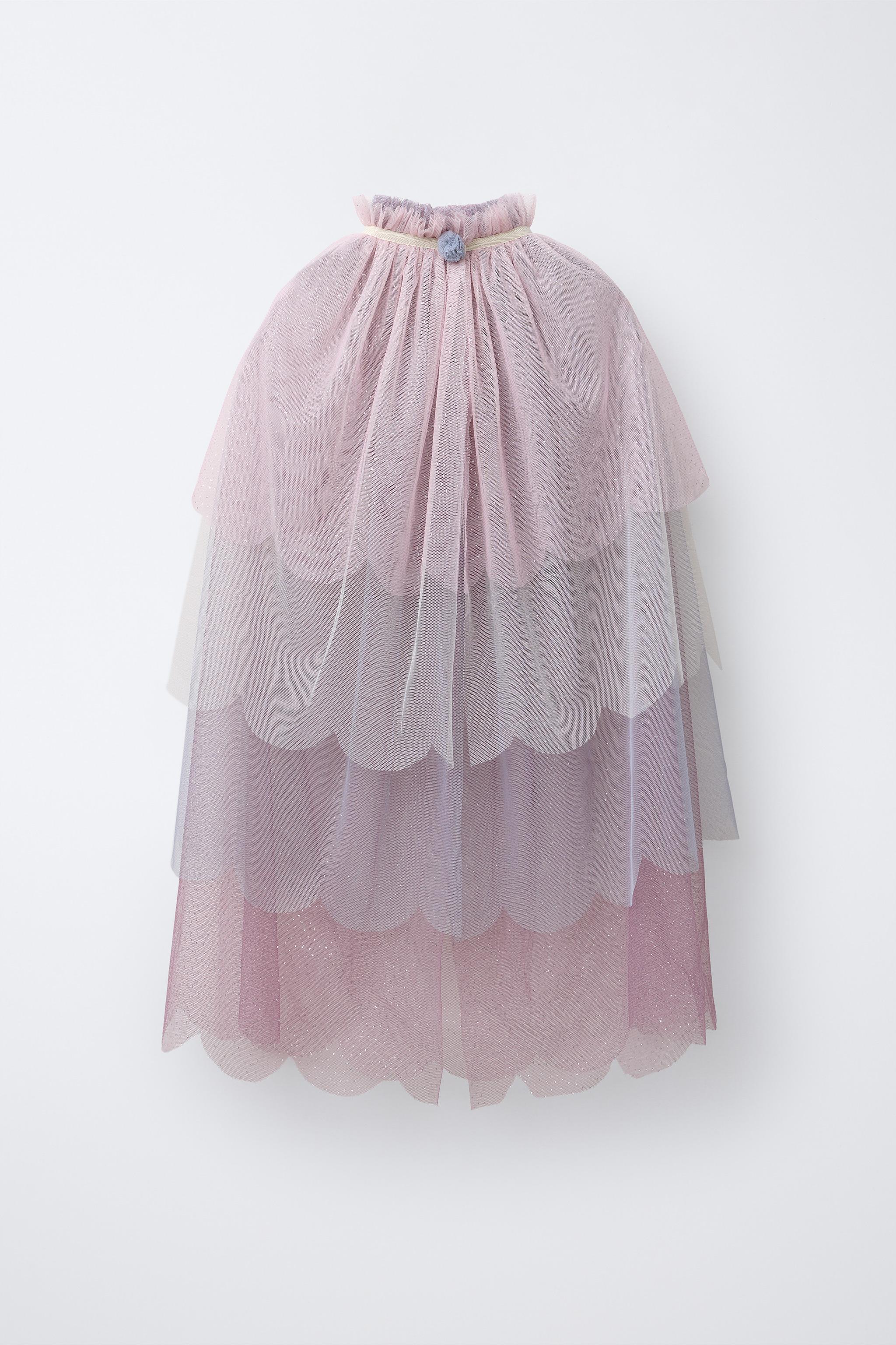 BUTTERFLY FAIRY COSTUME SPARKLY TULLE CAPE - Pink | ZARA United States